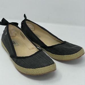 UGG | Black Indah Canvas Slip On Espadrille Flats